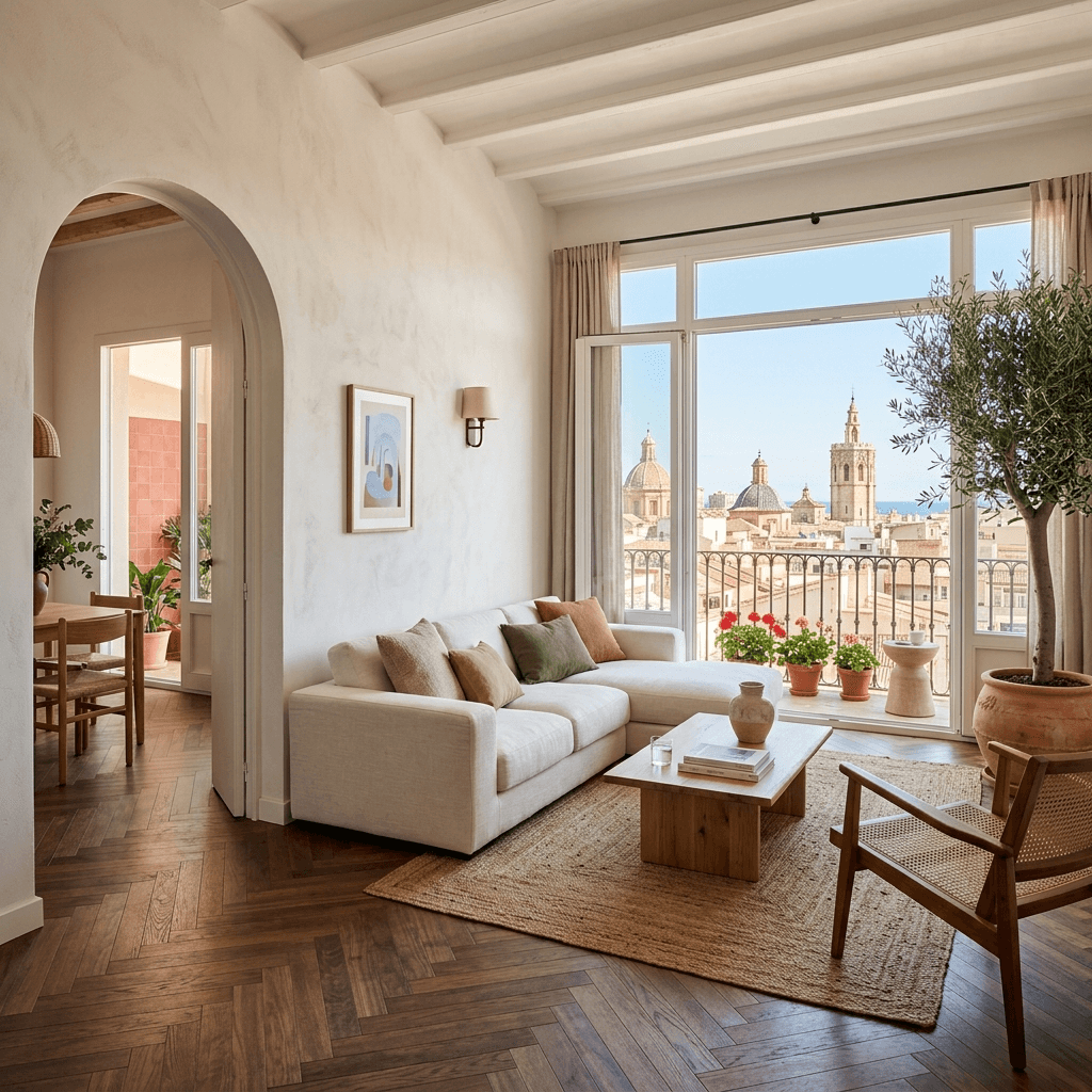 Salón reformado en Valencia con diseño contemporáneo y concepto abierto | Reformas Integrales Valencia